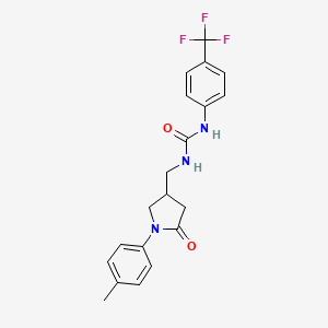 1-((5-Oxo-1-(p-tolyl)pyrrolidin-3-yl)methyl)-3-(4-(trifluoromethyl)phenyl)urea