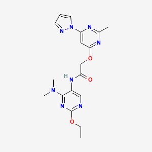 N-(4-(dimethylamino)-2-ethoxypyrimidin-5-yl)-2-((2-methyl-6-(1H-pyrazol-1-yl)pyrimidin-4-yl)oxy)acetamide