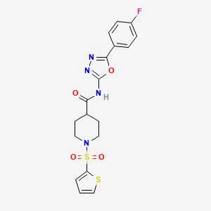 N-(5-(4-fluorophenyl)-1,3,4-oxadiazol-2-yl)-1-(thiophen-2-ylsulfonyl)piperidine-4-carboxamide