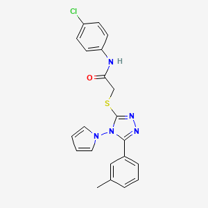N-(4-chlorophenyl)-2-{[5-(3-methylphenyl)-4-(1H-pyrrol-1-yl)-4H-1,2,4-triazol-3-yl]sulfanyl}acetamide