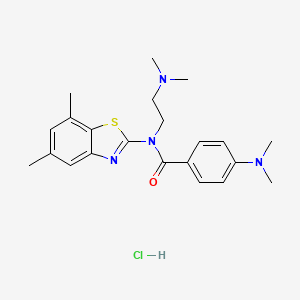 4-(dimethylamino)-N-(2-(dimethylamino)ethyl)-N-(5,7-dimethylbenzo[d]thiazol-2-yl)benzamide hydrochloride