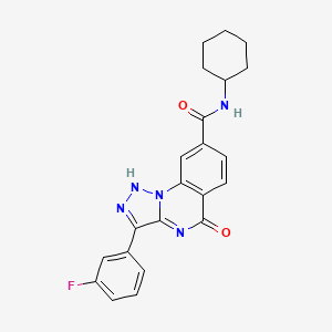 N-cyclohexyl-3-(3-fluorophenyl)-5-oxo-4,5-dihydro[1,2,3]triazolo[1,5-a]quinazoline-8-carboxamide