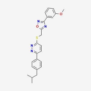 3-(4-Isobutylphenyl)-6-({[3-(3-methoxyphenyl)-1,2,4-oxadiazol-5-yl]methyl}thio)pyridazine