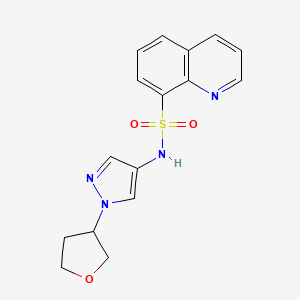 molecular formula C16H16N4O3S B2916227 N-[1-(oxolan-3-yl)-1H-pyrazol-4-yl]quinoline-8-sulfonamide CAS No. 1797090-69-7
