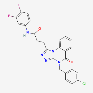 molecular formula C25H18ClF2N5O2 B2916232 3-{4-[(4-chlorophenyl)methyl]-5-oxo-4H,5H-[1,2,4]triazolo[4,3-a]quinazolin-1-yl}-N-(3,4-difluorophenyl)propanamide CAS No. 902923-39-1