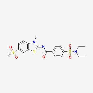 molecular formula C20H23N3O5S3 B2916233 4-(diethylsulfamoyl)-N-[(2Z)-6-methanesulfonyl-3-methyl-2,3-dihydro-1,3-benzothiazol-2-ylidene]benzamide CAS No. 683237-47-0