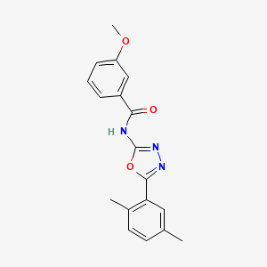 molecular formula C18H17N3O3 B2916248 N-[5-(2,5-dimethylphenyl)-1,3,4-oxadiazol-2-yl]-3-methoxybenzamide CAS No. 891117-54-7