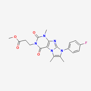 molecular formula C20H20FN5O4 B2916251 methyl 3-[8-(4-fluorophenyl)-1,6,7-trimethyl-2,4-dioxo-1H,2H,3H,4H,8H-imidazo[1,2-g]purin-3-yl]propanoate CAS No. 896850-97-8