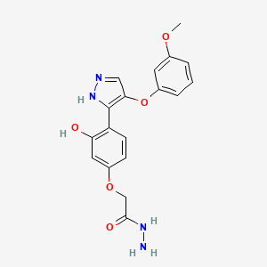 2-(3-hydroxy-4-(4-(3-methoxyphenoxy)-1H-pyrazol-3-yl)phenoxy)acetohydrazide