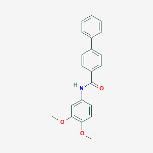 molecular formula C21H19NO3 B291628 N-(3,4-dimethoxyphenyl)[1,1'-biphenyl]-4-carboxamide 