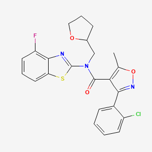 3-(2-chlorophenyl)-N-(4-fluorobenzo[d]thiazol-2-yl)-5-methyl-N-((tetrahydrofuran-2-yl)methyl)isoxazole-4-carboxamide