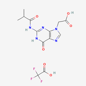 2-[2-(2-methylpropanoylamino)-6-oxo-1H-purin-9-yl]acetic acid;2,2,2-trifluoroacetic acid