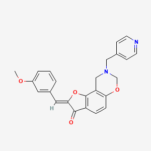 molecular formula C24H20N2O4 B2916289 (Z)-2-(3-methoxybenzylidene)-8-(pyridin-4-ylmethyl)-8,9-dihydro-2H-benzofuro[7,6-e][1,3]oxazin-3(7H)-one CAS No. 929866-94-4