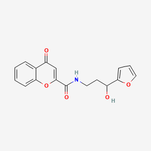 molecular formula C17H15NO5 B2916335 N-[3-(furan-2-yl)-3-hydroxypropyl]-4-oxo-4H-chromene-2-carboxamide CAS No. 1705315-05-4