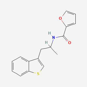 molecular formula C16H15NO2S B2916343 N-[1-(1-benzothiophen-3-yl)propan-2-yl]furan-2-carboxamide CAS No. 2034617-26-8