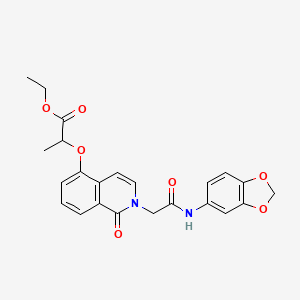 Ethyl 2-[2-[2-(1,3-benzodioxol-5-ylamino)-2-oxoethyl]-1-oxoisoquinolin-5-yl]oxypropanoate