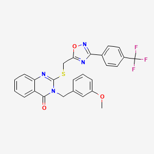 3-(3-methoxybenzyl)-2-(((3-(4-(trifluoromethyl)phenyl)-1,2,4-oxadiazol-5-yl)methyl)thio)quinazolin-4(3H)-one