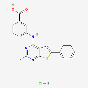 3-({2-Methyl-6-phenylthieno[2,3-d]pyrimidin-4-yl}amino)benzoic acid hydrochloride