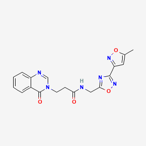 N-((3-(5-methylisoxazol-3-yl)-1,2,4-oxadiazol-5-yl)methyl)-3-(4-oxoquinazolin-3(4H)-yl)propanamide