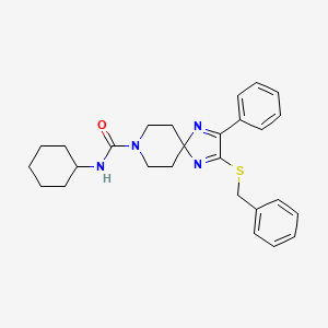 2-(benzylthio)-N-cyclohexyl-3-phenyl-1,4,8-triazaspiro[4.5]deca-1,3-diene-8-carboxamide