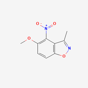 molecular formula C9H8N2O4 B2916387 5-methoxy-3-methyl-4-nitro-1,2-benzoxazole CAS No. 1435059-44-1