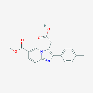 molecular formula C18H16N2O4 B029164 2-(6-(Methoxycarbonyl)-2-(p-tolyl)imidazo[1,2-a]pyridin-3-yl)acetic acid CAS No. 917252-80-3