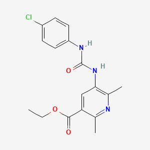 molecular formula C17H18ClN3O3 B2916401 ETHYL 5-{[(4-CHLOROPHENYL)CARBAMOYL]AMINO}-2,6-DIMETHYLPYRIDINE-3-CARBOXYLATE CAS No. 622789-10-0