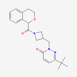 6-tert-butyl-2-{[1-(3,4-dihydro-1H-2-benzopyran-1-carbonyl)azetidin-3-yl]methyl}-2,3-dihydropyridazin-3-one