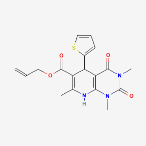 Prop-2-enyl 1,3,7-trimethyl-2,4-dioxo-5-thiophen-2-yl-5,8-dihydropyrido[2,3-d]pyrimidine-6-carboxylate