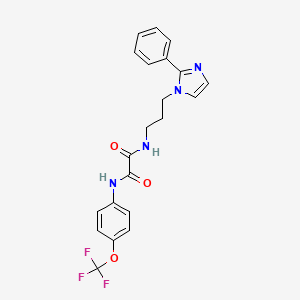 molecular formula C21H19F3N4O3 B2916419 N-[3-(2-phenyl-1H-imidazol-1-yl)propyl]-N'-[4-(trifluoromethoxy)phenyl]ethanediamide CAS No. 1421517-57-8