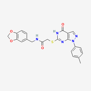 N-(benzo[d][1,3]dioxol-5-ylmethyl)-2-((4-oxo-1-(p-tolyl)-4,5-dihydro-1H-pyrazolo[3,4-d]pyrimidin-6-yl)thio)acetamide