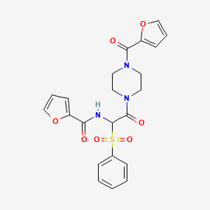 N-[1-(benzenesulfonyl)-2-[4-(furan-2-carbonyl)piperazin-1-yl]-2-oxoethyl]furan-2-carboxamide