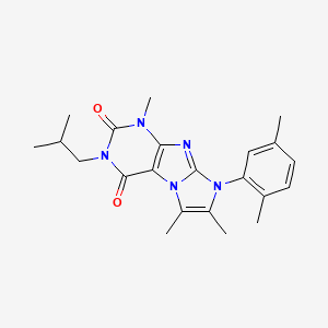 molecular formula C22H27N5O2 B2916443 6-(2,5-Dimethylphenyl)-4,7,8-trimethyl-2-(2-methylpropyl)purino[7,8-a]imidazole-1,3-dione CAS No. 899987-84-9