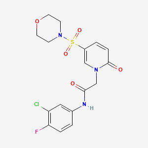 molecular formula C17H17ClFN3O5S B2916457 N-(3-chloro-4-fluorophenyl)-2-[5-(morpholine-4-sulfonyl)-2-oxo-1,2-dihydropyridin-1-yl]acetamide CAS No. 1251690-78-4