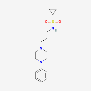 molecular formula C16H25N3O2S B2916461 N-[3-(4-phenylpiperazin-1-yl)propyl]cyclopropanesulfonamide CAS No. 1209991-42-3