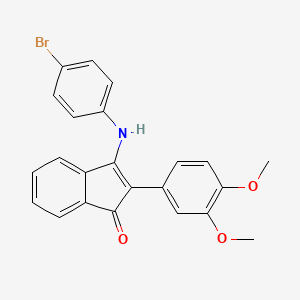 molecular formula C23H18BrNO3 B2916482 2-(3,4-Dimethoxyphenyl)-3-((4-bromophenyl)amino)inden-1-one CAS No. 1024337-22-1