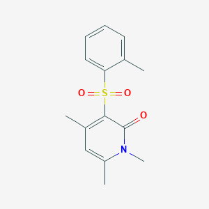 molecular formula C15H17NO3S B2916483 1,4,6-trimethyl-3-[(2-methylphenyl)sulfonyl]-2(1H)-pyridinone CAS No. 344279-00-1