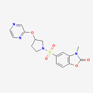 3-methyl-5-((3-(pyrazin-2-yloxy)pyrrolidin-1-yl)sulfonyl)benzo[d]oxazol-2(3H)-one