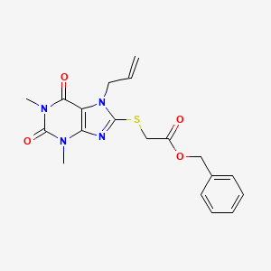 (7-Allyl-1,3-dimethyl-2,6-dioxo-2,3,6,7-tetrahydro-1H-purin-8-ylsulfanyl)-acetic acid benzyl ester