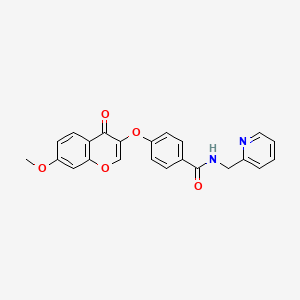 molecular formula C23H18N2O5 B2916494 4-((7-methoxy-4-oxo-4H-chromen-3-yl)oxy)-N-(pyridin-2-ylmethyl)benzamide CAS No. 952000-26-9