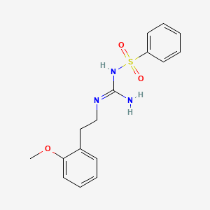 molecular formula C16H19N3O3S B2916495 N-(benzenesulfonyl)-N'-[2-(2-methoxyphenyl)ethyl]guanidine CAS No. 869075-56-9