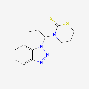 molecular formula C13H16N4S2 B2916497 3-[1-(1H-1,2,3-Benzotriazol-1-yl)propyl]-1,3-thiazinane-2-thione CAS No. 849414-25-1