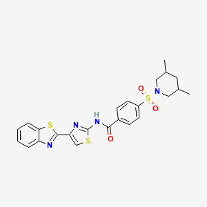 N-(4-(benzo[d]thiazol-2-yl)thiazol-2-yl)-4-((3,5-dimethylpiperidin-1-yl)sulfonyl)benzamide