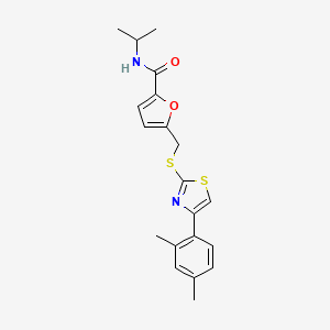 5-(((4-(2,4-dimethylphenyl)thiazol-2-yl)thio)methyl)-N-isopropylfuran-2-carboxamide