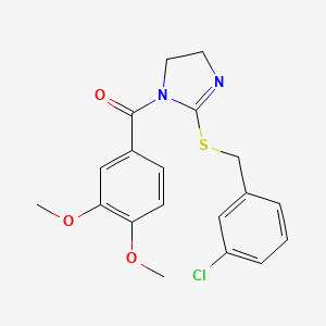 [2-[(3-Chlorophenyl)methylsulfanyl]-4,5-dihydroimidazol-1-yl]-(3,4-dimethoxyphenyl)methanone