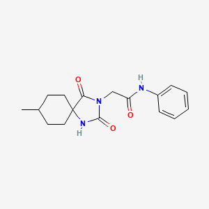 2-(8-methyl-2,4-dioxo-1,3-diazaspiro[4.5]dec-3-yl)-N-phenylacetamide