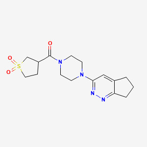 (4-(6,7-dihydro-5H-cyclopenta[c]pyridazin-3-yl)piperazin-1-yl)(1,1-dioxidotetrahydrothiophen-3-yl)methanone