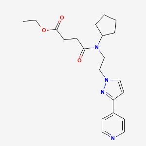 ethyl 4-(cyclopentyl(2-(3-(pyridin-4-yl)-1H-pyrazol-1-yl)ethyl)amino)-4-oxobutanoate