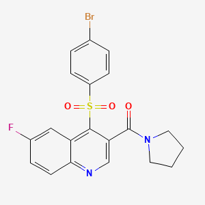 4-[(4-Bromophenyl)sulfonyl]-6-fluoro-3-(pyrrolidin-1-ylcarbonyl)quinoline
