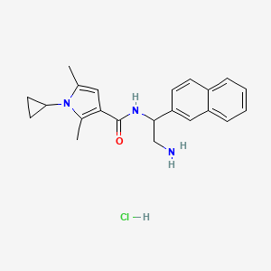 N-(2-Amino-1-naphthalen-2-ylethyl)-1-cyclopropyl-2,5-dimethylpyrrole-3-carboxamide;hydrochloride